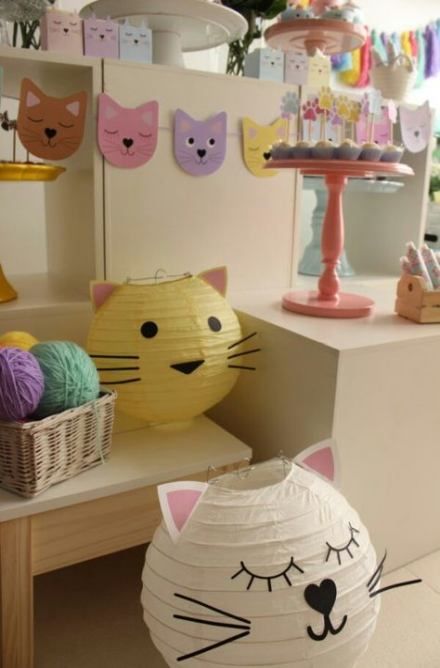 Temática de fiesta infantil gatitos