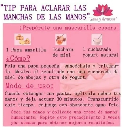 Infografías sobre cómo desmanchar las manos
