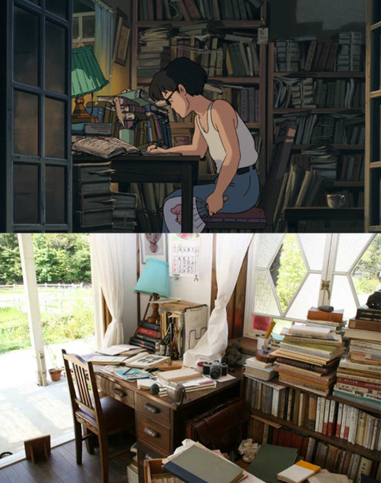 Replica de la casa de la película Mi vecino Totoro comparada con la imagen real