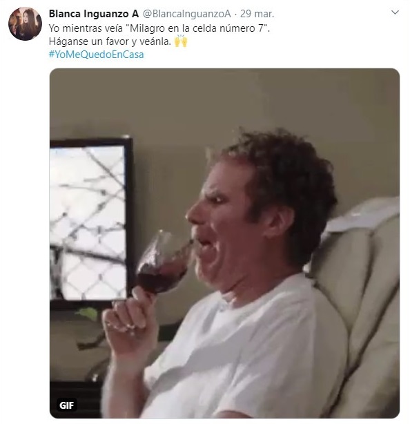 Tuit sobre las reacciones tras ver Milagro en la celda 7 