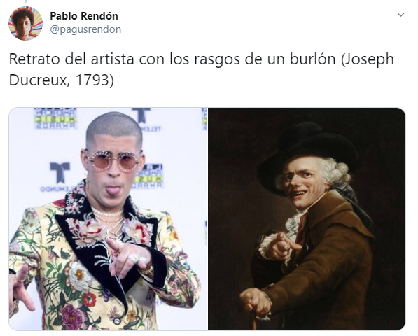 Hilo de twitter en el que se compara a Bad Bunny con diferentes obras de arte famosas