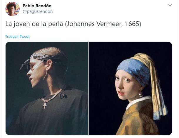 Hilo de twitter en el que se compara a Bad Bunny con diferentes obras de arte famosas