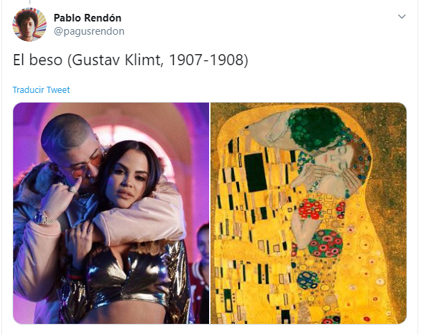 Hilo de twitter en el que se compara a Bad Bunny con diferentes obras de arte famosas
