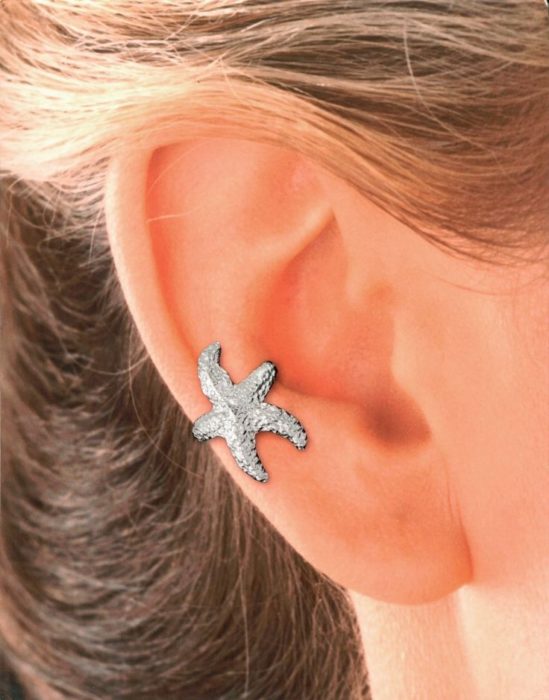 Arete para oreja en forma de estrella de mar