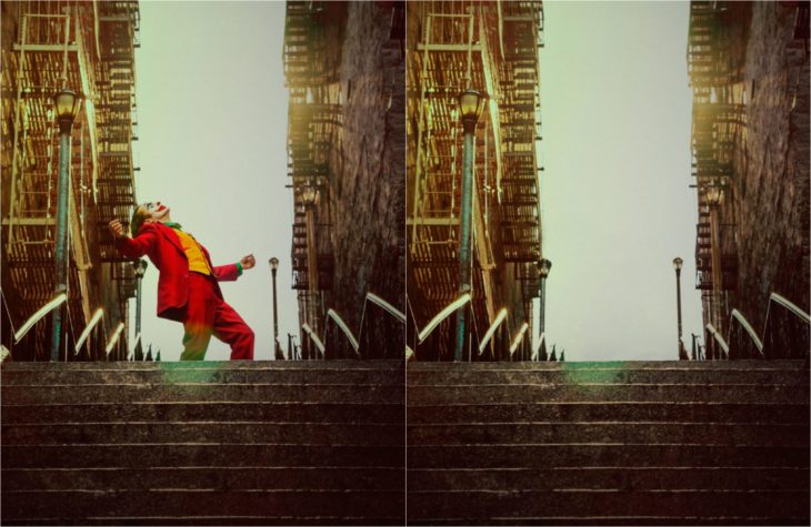 Joker caminando por las escaleras