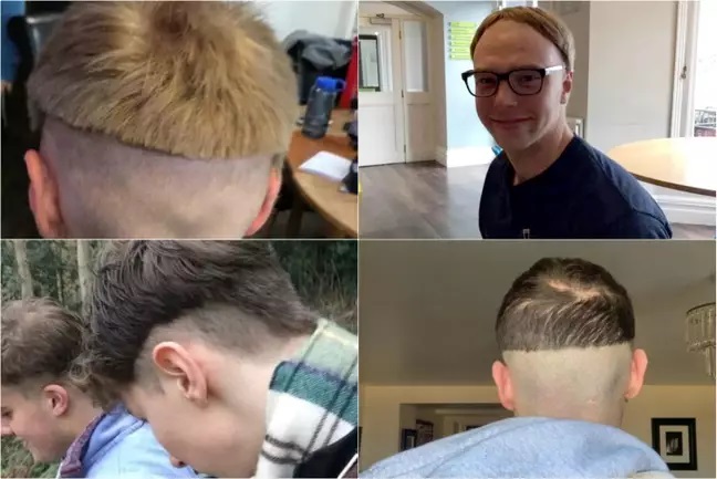 Chicos con el cabello cortado de manera irregular