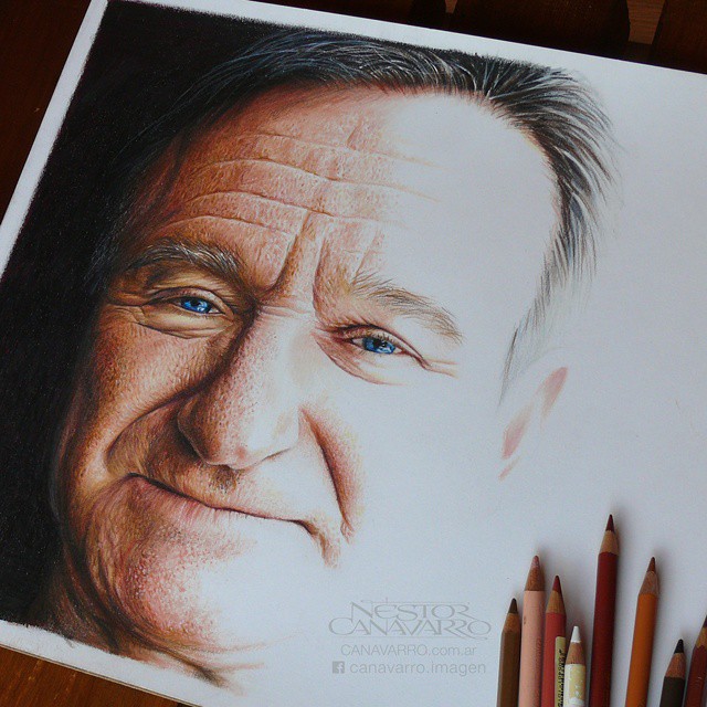 Dibujo creado con colores de Robin Williams
