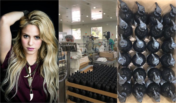 Shakira colaborando en la producción de gel antibacterial