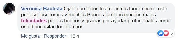Tuit sobre maestro ayudando a hijo de una alumna a hacer su tarea 