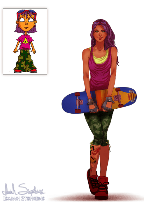 Ilustración de Isaiah K Stephens reimaginando a Regina Rocket de Los Rocket Power