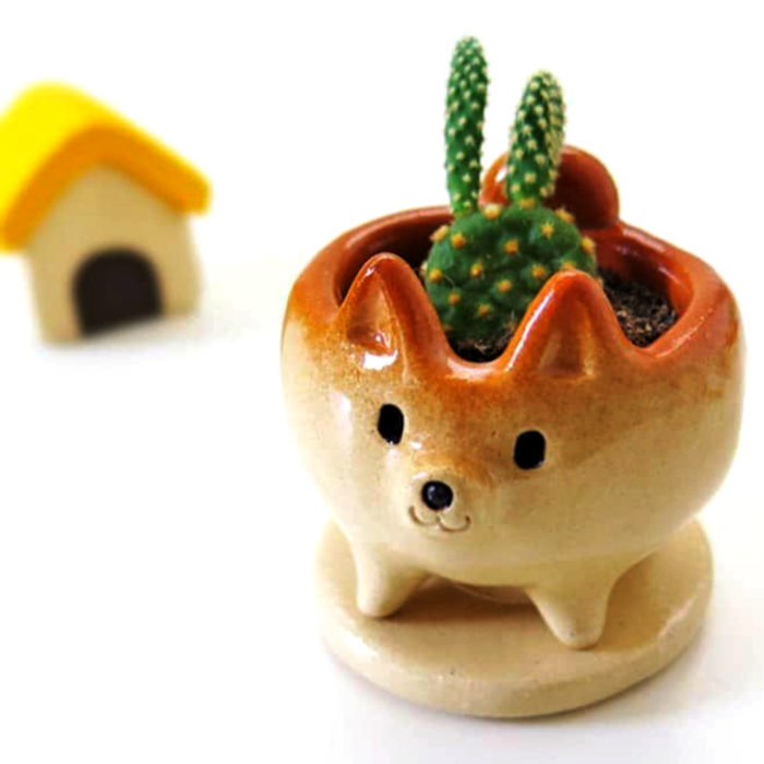Macetas adorables y originales de animales; perro corgi