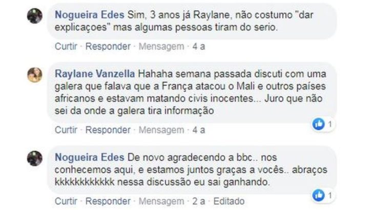 Comentarios en Facebook de una pareja que inició una pelea