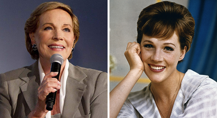 Julie Andrews en la etapa adulta y en su juventud