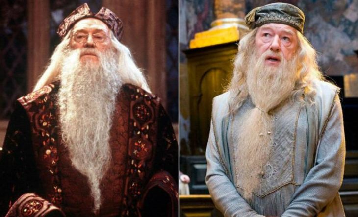 Richard Harris sustituido por Michael Gambon en su personaje de Albus Dumbledore en Harry Potter 