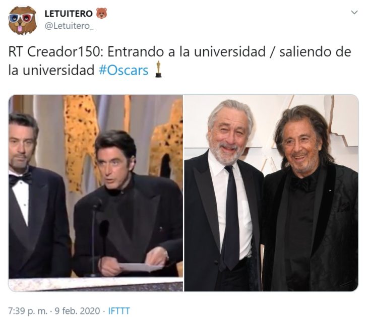 Captura de Twitter de Robert de Niro