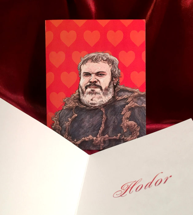 El ilustrador PJ McQuade crea tarjetas de San Valentín de famosos y películas para gente geek; Hodor, Game of Thrones