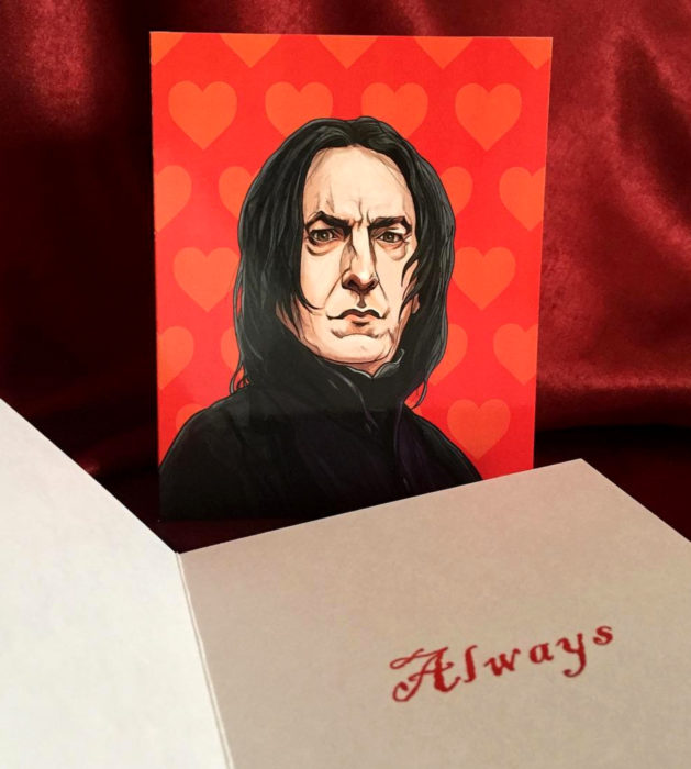 El ilustrador PJ McQuade crea tarjetas de San Valentín de famosos y películas para gente geek; Severus Snape, Harry Potter