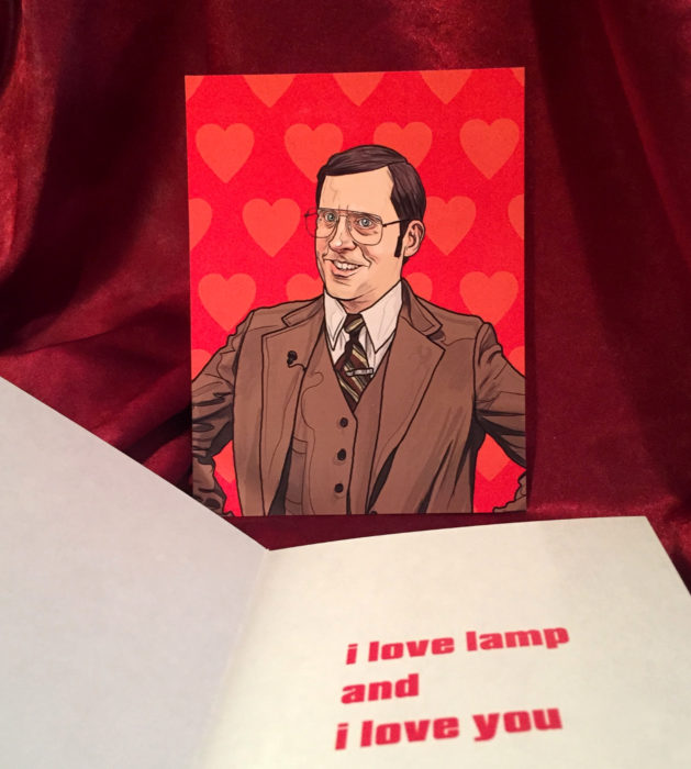 El ilustrador PJ McQuade crea tarjetas de San Valentín de famosos y películas para gente geek; Brick Tamland, El reportero