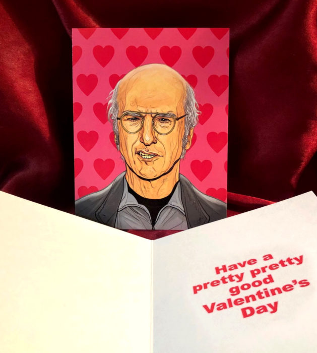 El ilustrador PJ McQuade crea tarjetas de San Valentín de famosos y películas para gente geek; Larry David