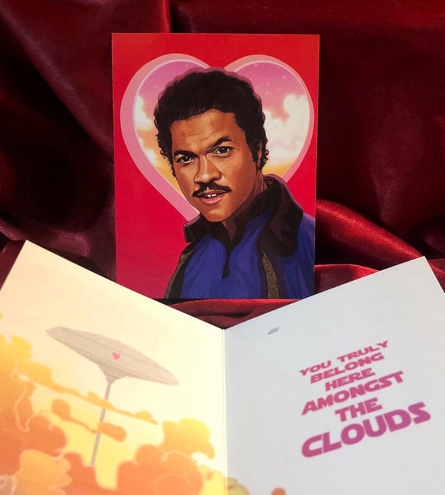 El ilustrador PJ McQuade crea tarjetas de San Valentín de famosos y películas para gente geek; Lando Calrissian, Star Wars