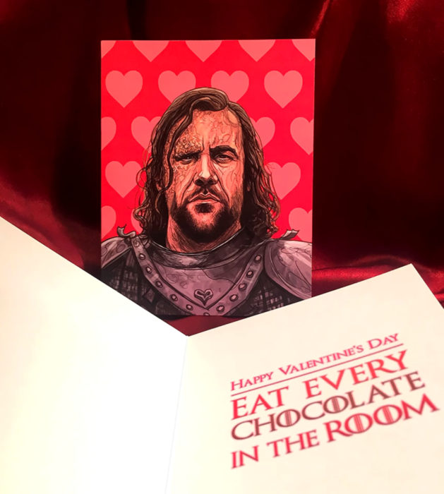 El ilustrador PJ McQuade crea tarjetas de San Valentín de famosos y películas para gente geek; Sandor Clegane, El Perro, Game of Thrones