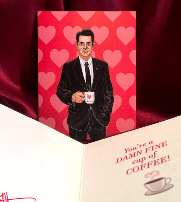 El ilustrador PJ McQuade crea tarjetas de San Valentín de famosos y películas para gente geek; Dale Cooper, Twin Peaks