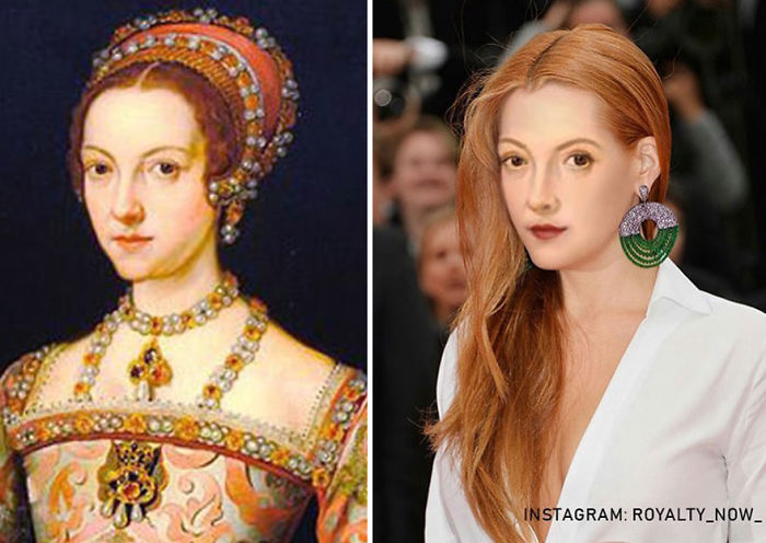 Catherine Parr recreada en la época actual por el artista Royalty Now