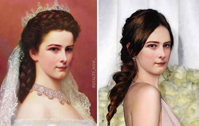 Elisabeth de Austria recreada en la época actual por el artista Royalty Now
