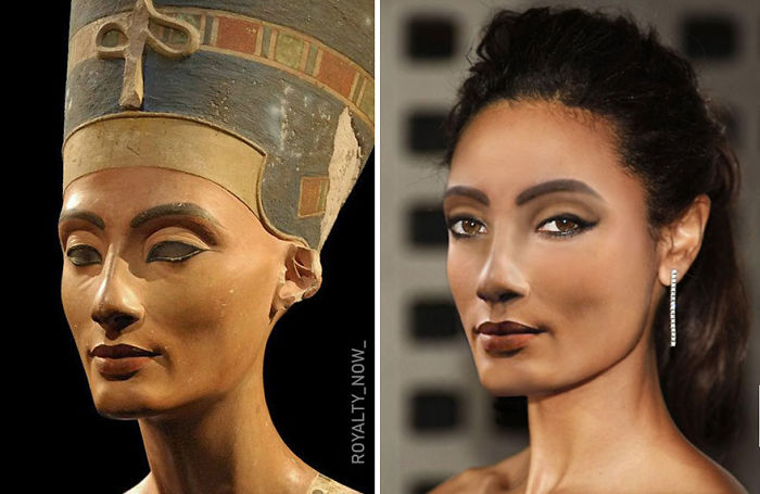 Nefertiti recreada en la época actual por el artista Royalty Now