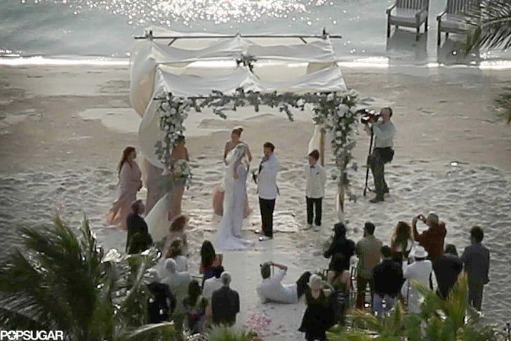 Amber Heard y Johnny Depp frente al altar en su boda en las Bahamas