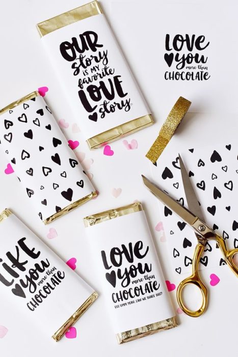 Chocolates personalizados con etiquetas