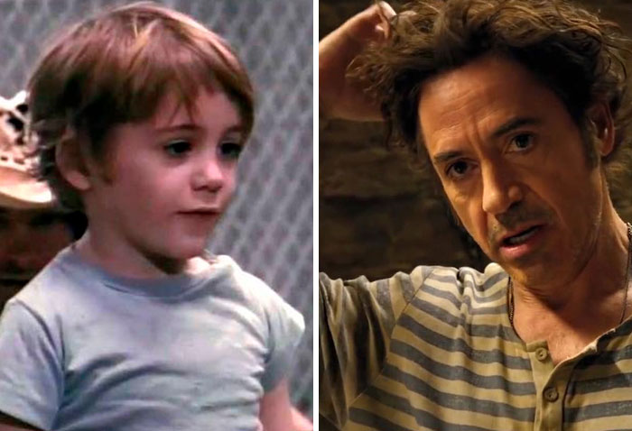 Robert Downey Jr en su primer papel actoral vs el último