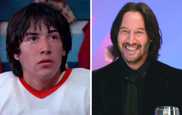 Keanu Reeves en su primer papel actoral vs el último 