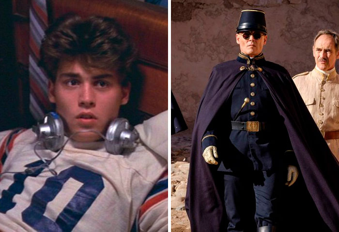 Johnny Depp en su primer papel actoral vs el último