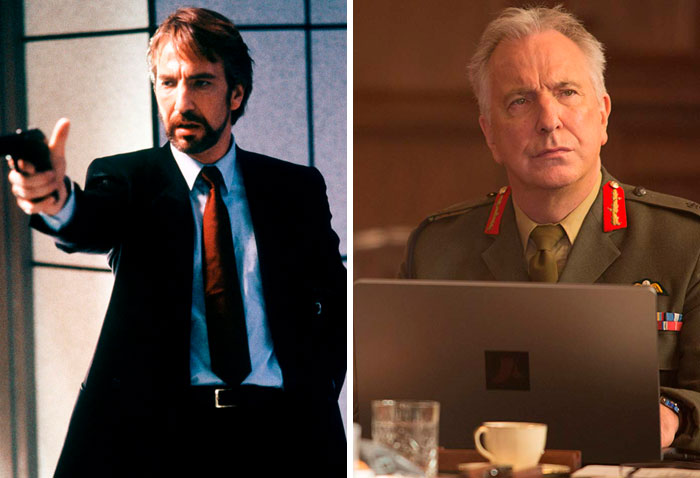 Alan Rickman en su primer papel actoral vs el último