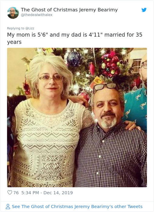 Comentario en Twitter sobre mujer que se casó con un chico más bajo que ella