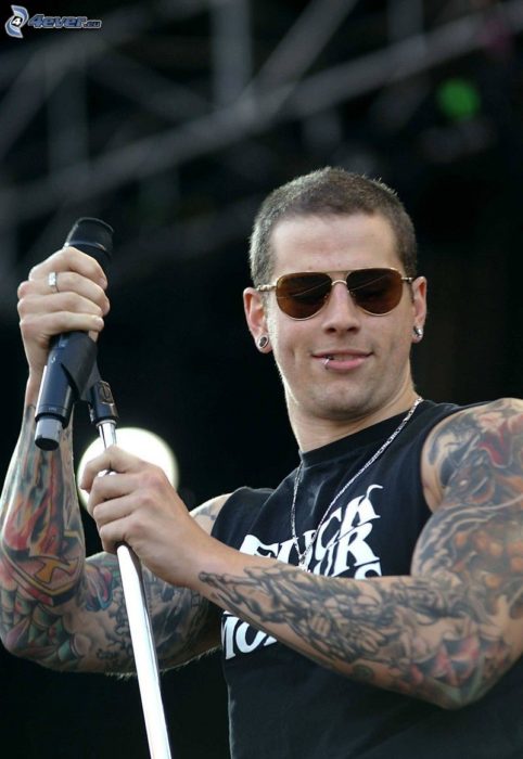 M. Shadows de Avenged Sevenfold en un concierto