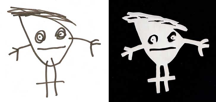 Dibujo de garabatos hecho joyería 