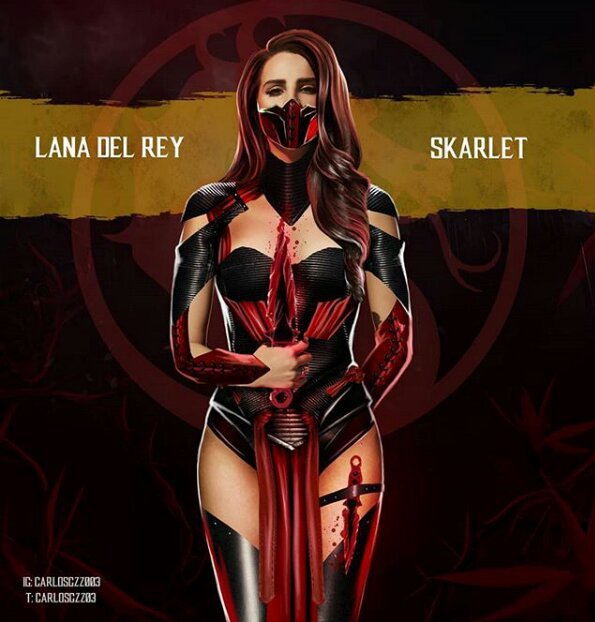 Lana Del Rey como Skarlet ilustrada por Carlos Gonzalez