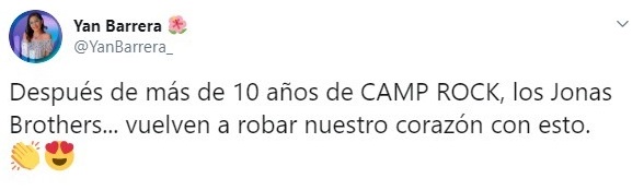 Tuit sobre los Jonas Brothers recreando una escena de Camp Rock 