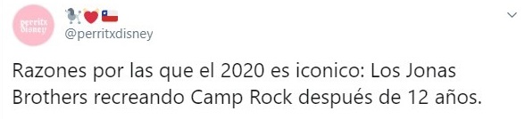 Tuit sobre los Jonas Brothers recreando una escena de Camp Rock 