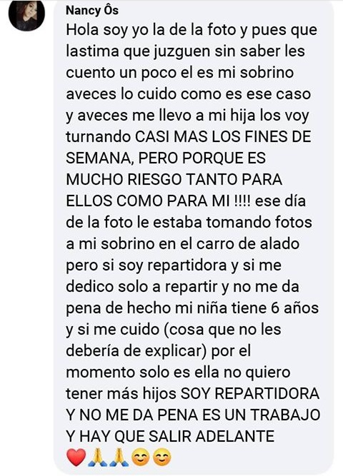 Repartidora de Uber aclara su situación respecto a llevar a su hijo al trabajo 