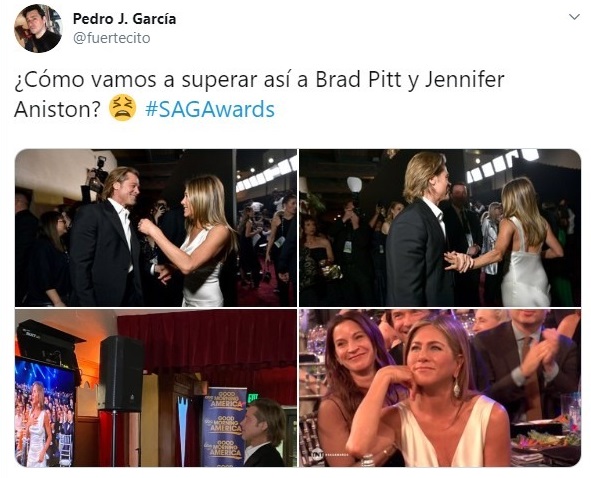 Tuit sobre el reencuentro de Brad Pitt y Jennifer Aniston
