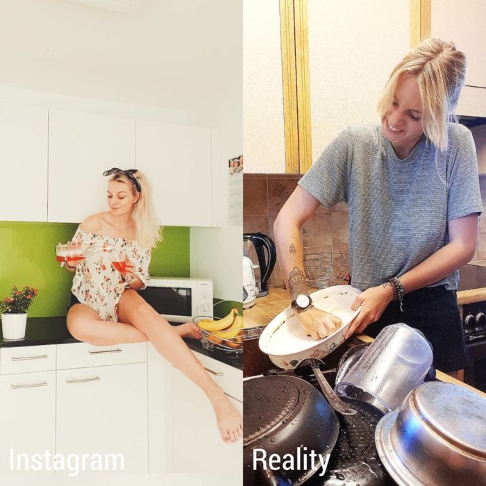 Influencer Kim Britt revela la verdad detrás de las fotos perfectas de Instagram; expectativa vs. realidad