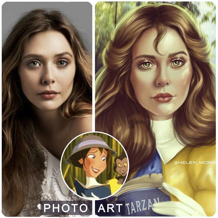 Elizabeth Olsen como Jane ilustrada por Helen Morgun