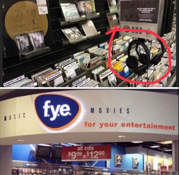 Auriculares gratuitos en tienda comercial