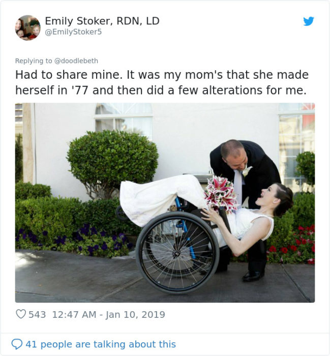 Comentarios en Twitter sobre mujeres que se casan en silla de ruedas