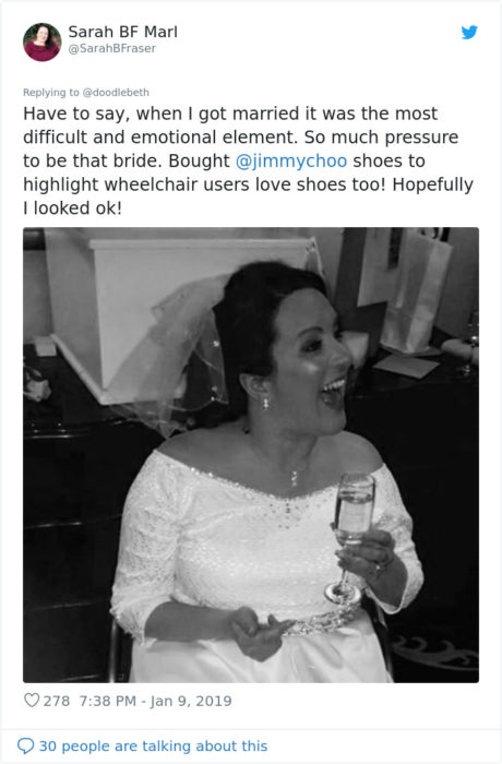 Comentarios en Twitter sobre mujeres que se casan en silla de ruedas