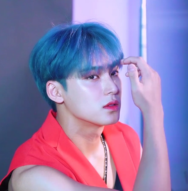 Mingyu posando para una fotografía de perfil