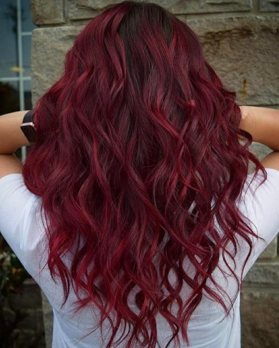 Tinte cabello cherry coke borgoña largo